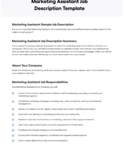 Free  Retail Assistant Job Description Template Word Sample