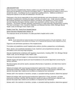 Nonprofit Executive Director Job Description Template Excel