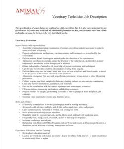 Printable Lab Technician Job Description Template Word