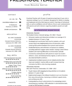 Printable Preschool Director Job Description Template Word