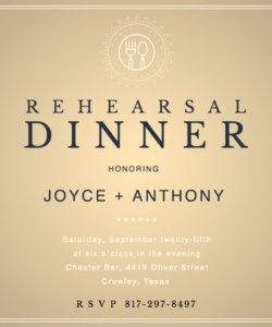 editable design custom rehearsal dinner invitations  canva rehearsal dinner itinerary template example