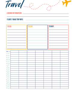free free printable travel planner family holiday itinerary template word