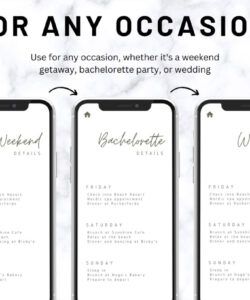 free minimalist weekend itinerary template mobile wedding weekend itinerary wedding weekend itinerary template word