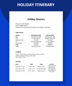 holiday itinerary template in google docs word  download  template family holiday itinerary template