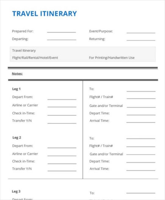 sample executive travel itinerary template  prntblconcejomunicipaldechinugovco executive assistant travel itinerary template excel