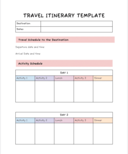 sample itinerary template google excel at andrea delreal blog multi city travel itinerary template excel
