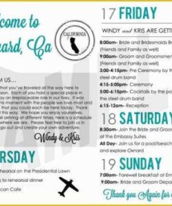sample wedding weekend itinerary template free of 6 weekend schedule templates wedding weekend itinerary template doc