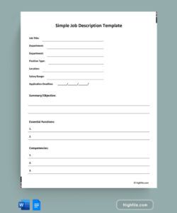 Blank Canvassing Job Description Template Doc Sample
