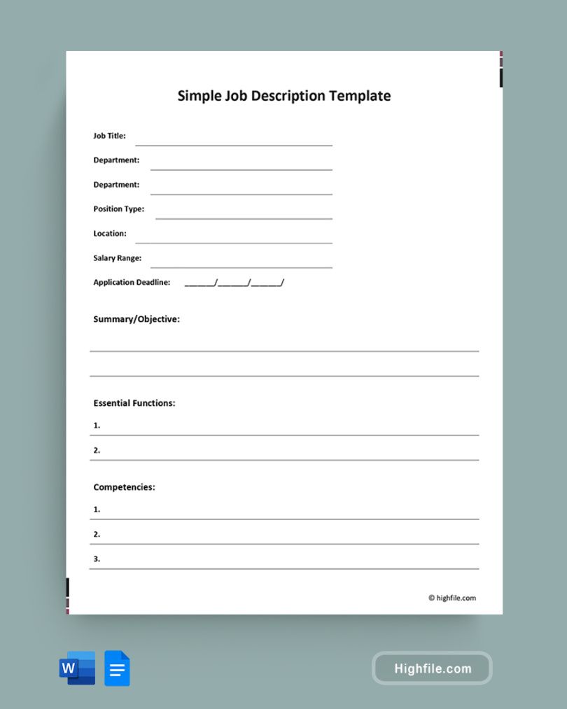 Blank Canvassing Job Description Template Doc Sample Blank Canvassing Job Description Template Doc Sample
