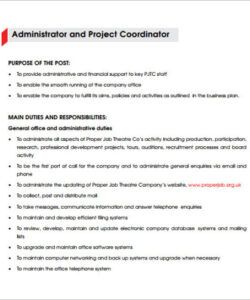Blank Rental Coordinator Job Description Template Excel