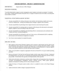 Blank Rental Coordinator Job Description Template Excel