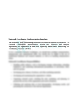 Blank Volunteer Coordinator Job Description Template Pdf