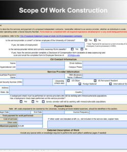 construction scope of work template word residential building scope of work template pdf