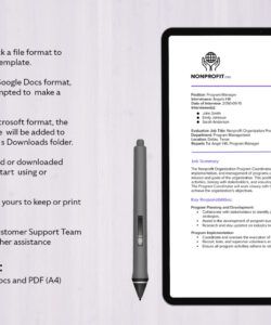 Custom Volunteer Coordinator Job Description Template Doc Sample