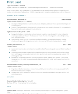 Free Blank Content Creator Job Description Template Excel Sample