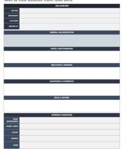 Free Blank Volunteer Coordinator Job Description Template Excel