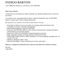Free Custom Master Scheduler Job Description Template