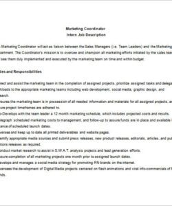 Free Editable Marketing Coordinator Job Description Template Doc Sample