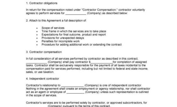 free independent contractor agreement forms templates within scope of work agreement template independent contractor scope of work template pdf