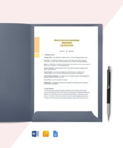 free sample residential construction scope of work template in google docs residential construction scope of work template