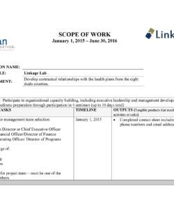 free scope of work contract template  free word template managed services scope of work template doc