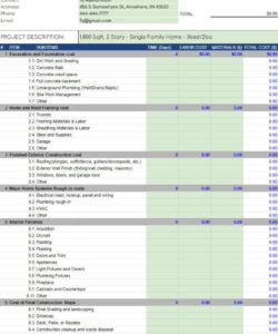 free scope of work excel template general contractor scope of work template and sample