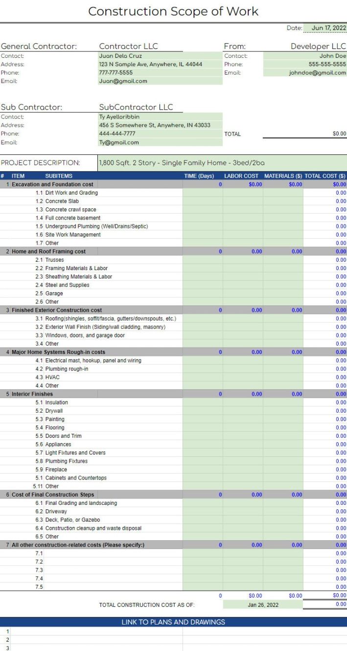 Free Scope Of Work Excel Template House Renovation Scope Of Work Template Doc free scope of work excel template house renovation scope of work template doc