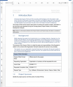 free scope of work excel template internship scope of work template pdf
