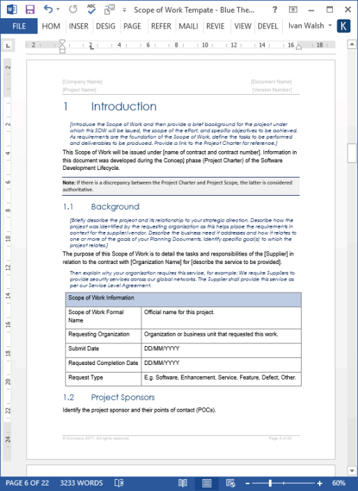 Free Scope Of Work Excel Template Internship Scope Of Work Template PDF free scope of work excel template internship scope of work template pdf