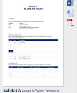 free scope of work template excel new construction scope of work template and sample