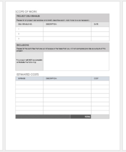free scope of work templates  smartsheet event management scope of work template pdf
