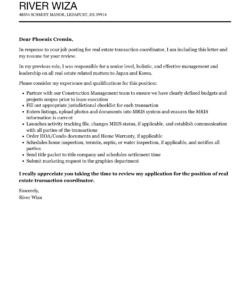 Printable Real Estate Transaction Coordinator Job Description Template