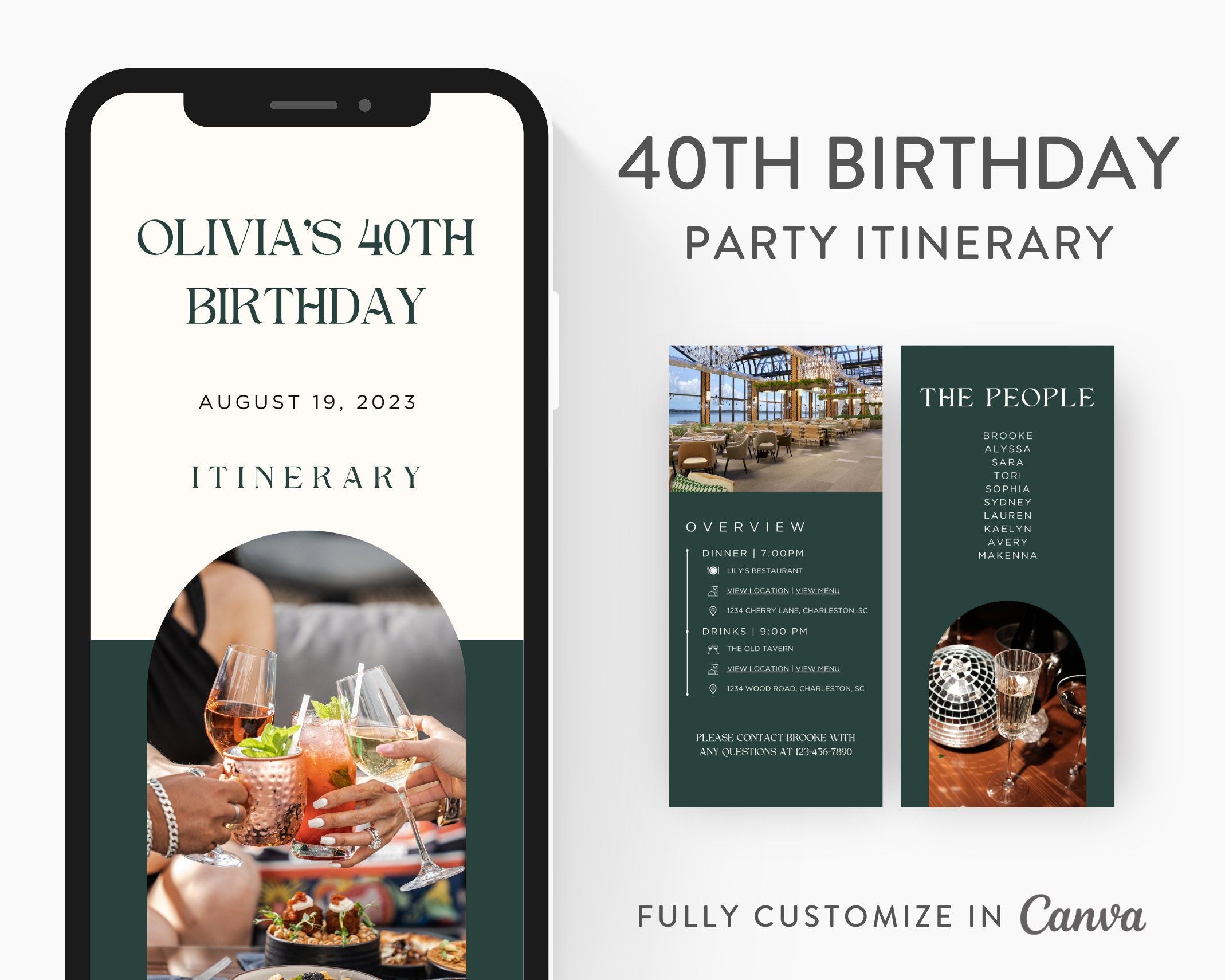 40th-birthday-party-itinerary-template