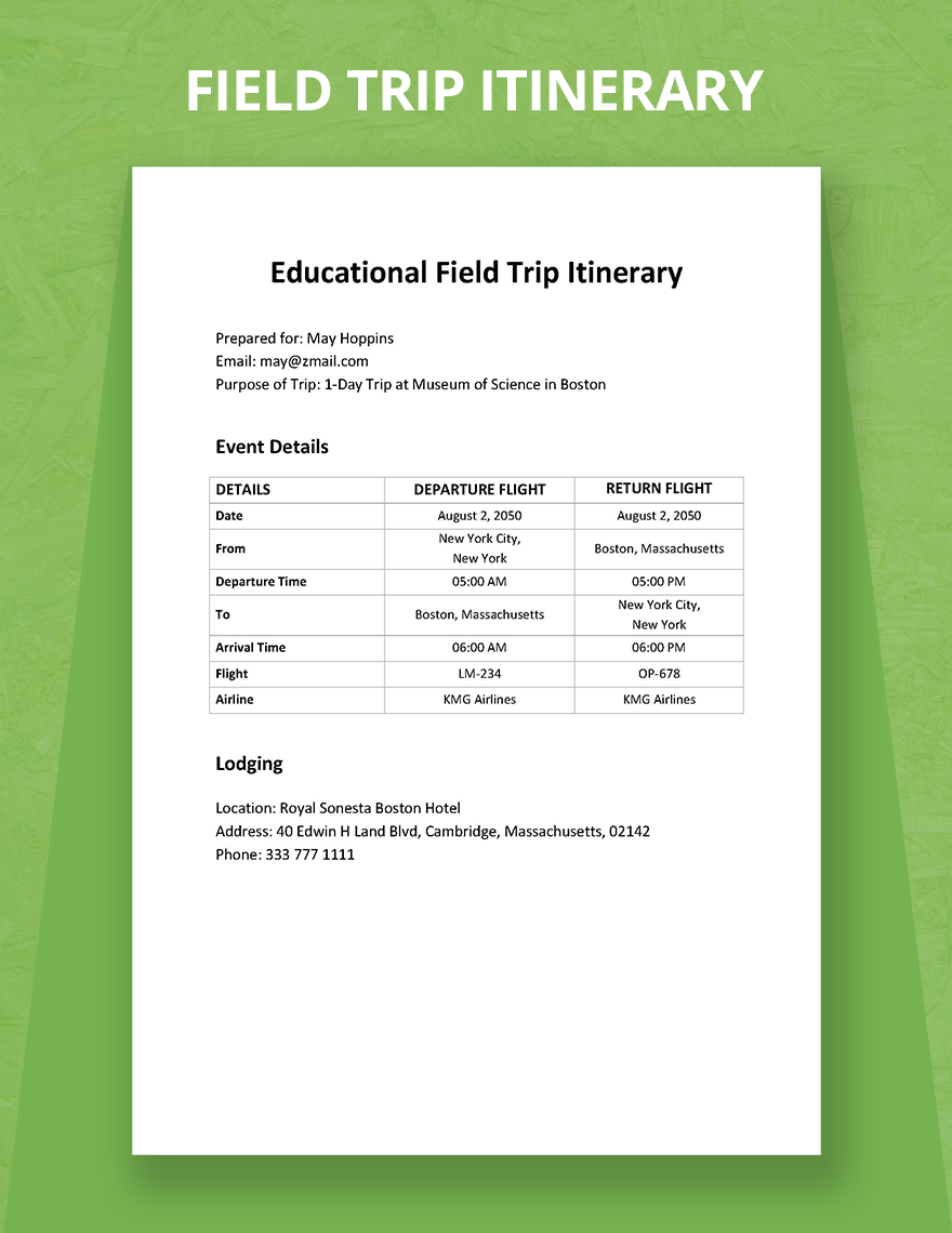 college-trip-itinerary-template