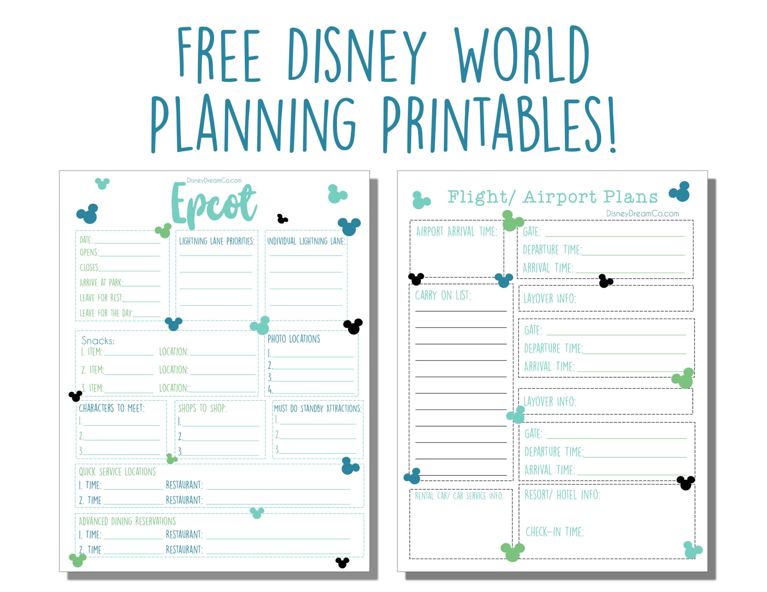 disney-world-vacation-itinerary-template