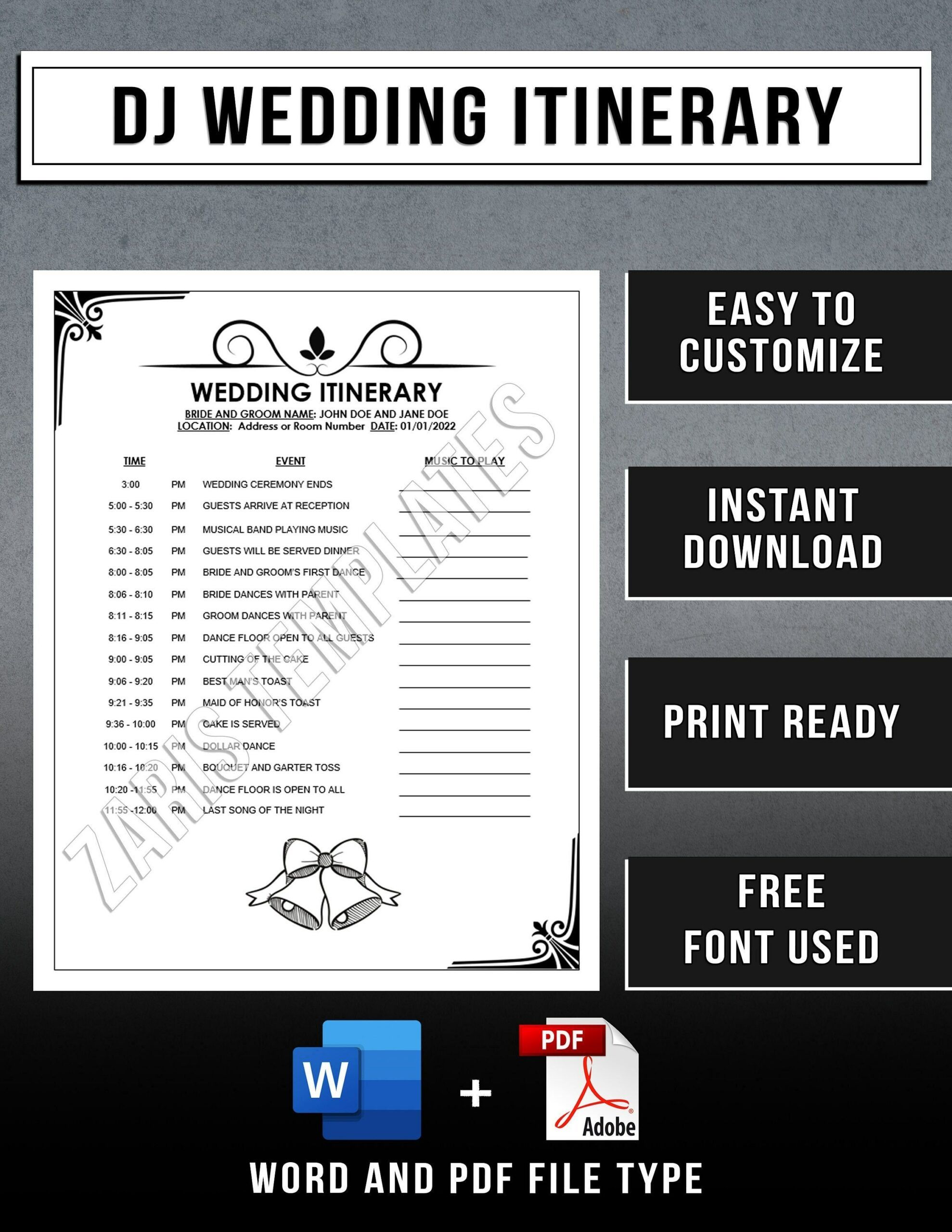 wedding-itinerary-template-for-dj