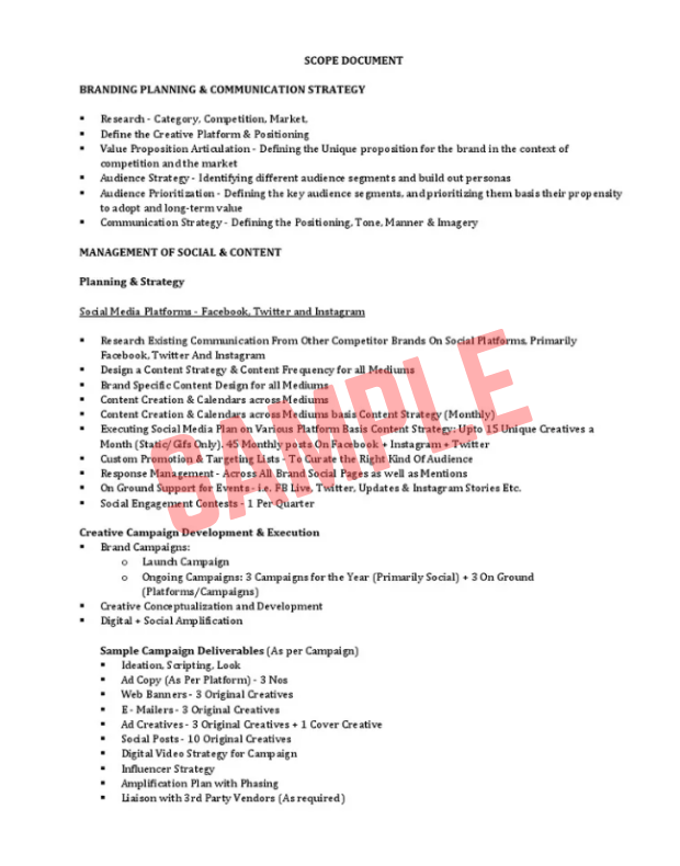 Advertising Agency Scope of Work Template Advertising Agency Scope of Work Template