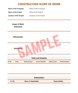 Bridge Construction Scope Of Work Template