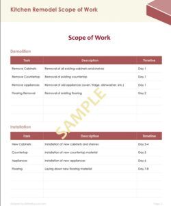 Cabinet Installation Scope Of Work Template Pdf