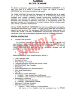 Exterior Painting Scope Of Work Template
