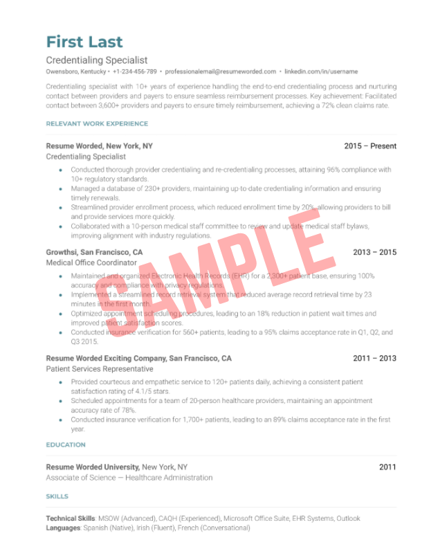 Provider Credentialing Scope Of Work Template