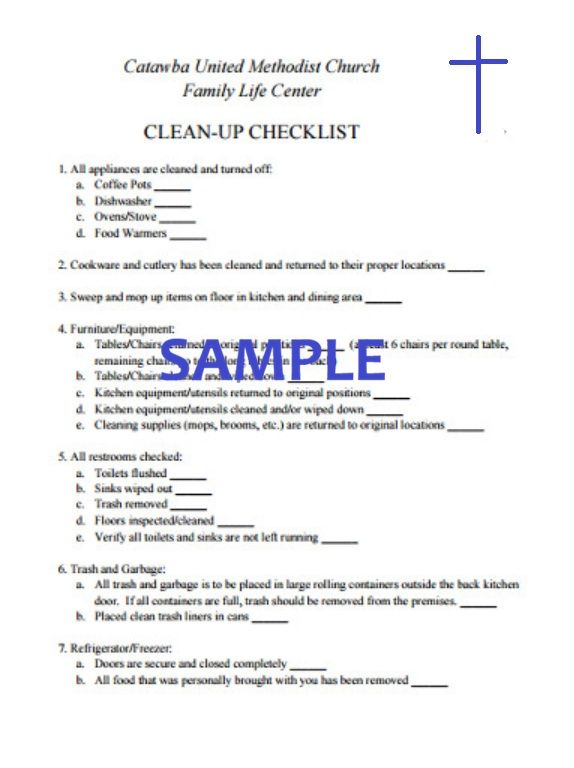 Free Church Cleaning Scope Of Work Template