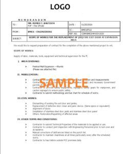 Free Door Replacement Scope Of Work Template