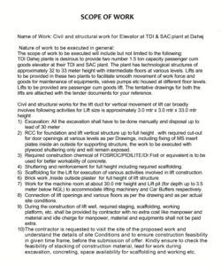 Free Elevator Installation Scope Of Work Template