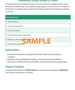 Free Feasibility Study Scope Of Work Template
