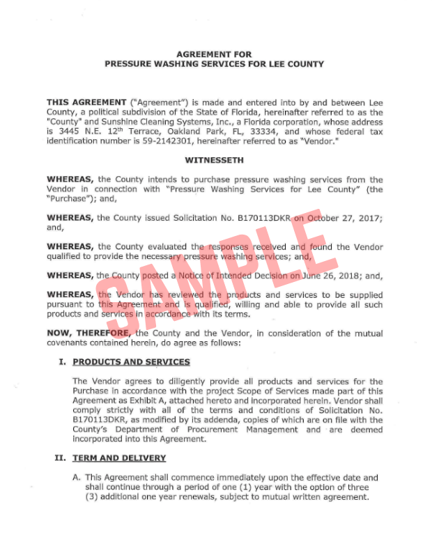 Pressure Washing Scope Of Work Template Pressure Washing Scope Of Work Template